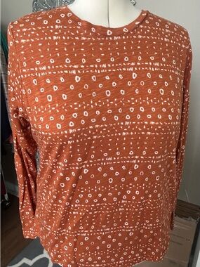 Sonoma Rust Orange Long Sleeve Printed Tee